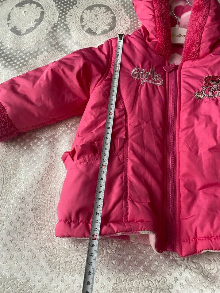 Kız Çocuk Pembe Kapüşonlu Mont - Görsel 2