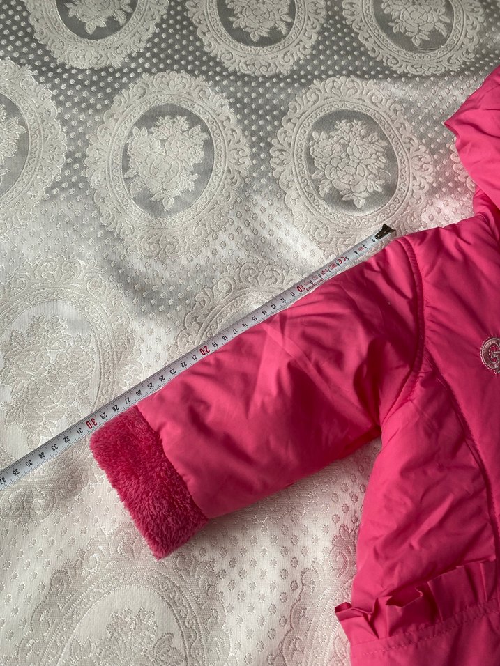 Kız Çocuk Pembe Kapüşonlu Mont - Görsel 3