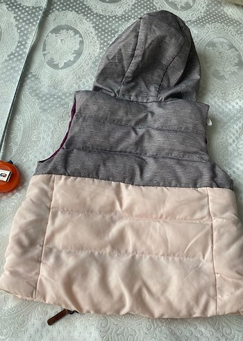 Kız Çocuk Kapüşonlu Fermuarlı Yelek - Görsel 5