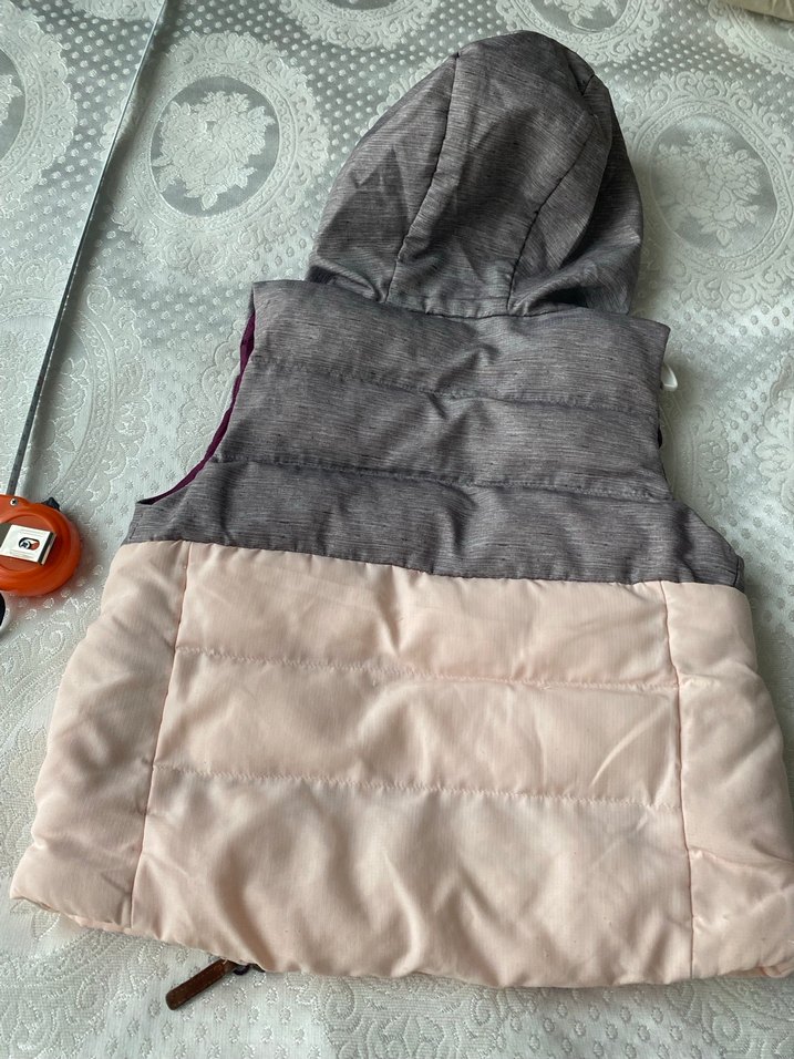 Kız Çocuk Kapüşonlu Fermuarlı Yelek - Görsel 5