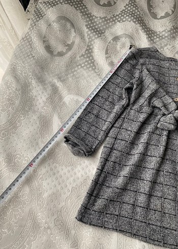 Düğmeli Gri Kareli Kız çocuk Elbisesi - Görsel 3