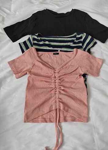 3 adet yazlık crop bluz 