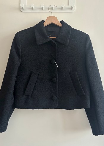 Mango, siyah crop ceket - Görsel 6