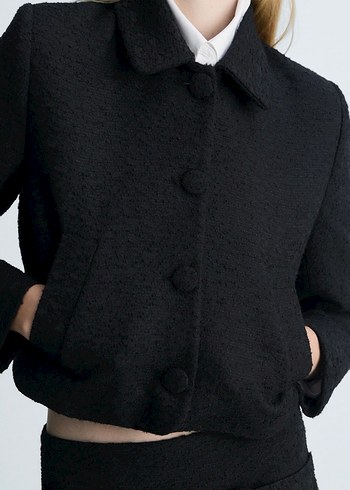 Mango, siyah crop ceket - Görsel 2