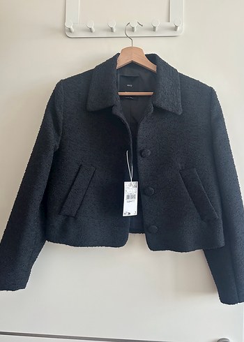 Mango, siyah crop ceket - Görsel 9