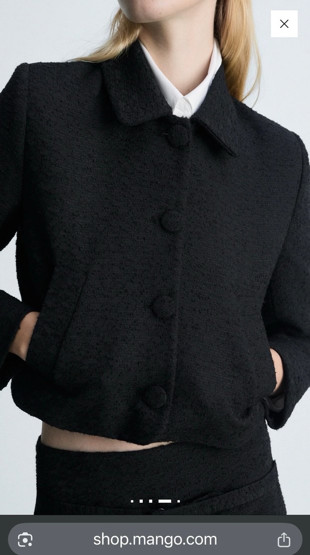 Mango, siyah crop ceket - Görsel 2