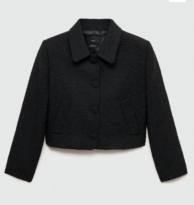 Mango, siyah crop ceket - Görsel 3