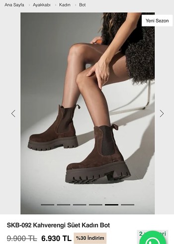 Siyah Süet Kalın Topuklu Bot - Görsel 10