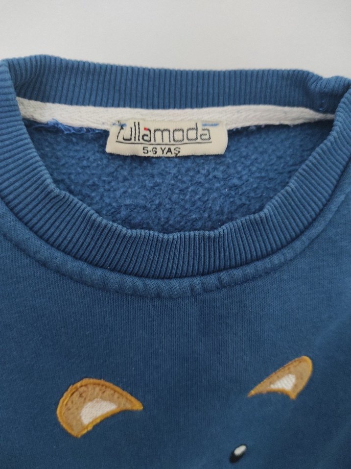 Mavi Erkek Bebek Sweatshirt ve Pantolon Takımı - Görsel 3