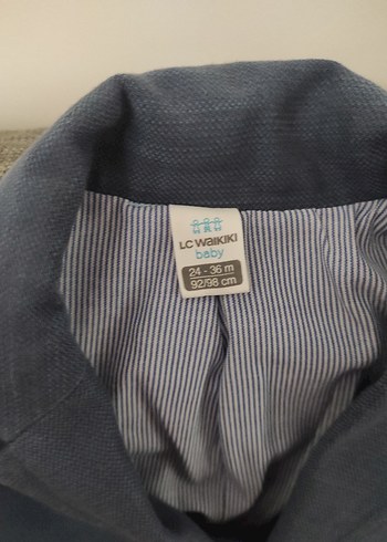 Mavi Çocuk Takım Elbise, Düğmeli, Uzun Kollu - Görsel 3