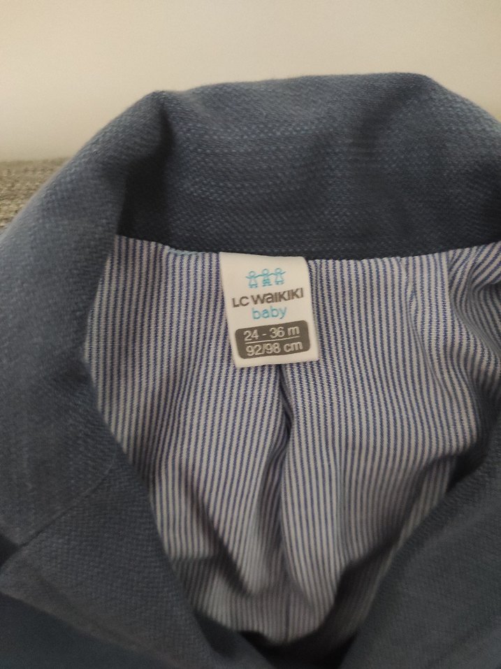 Mavi Çocuk Takım Elbise, Düğmeli, Uzun Kollu - Görsel 3