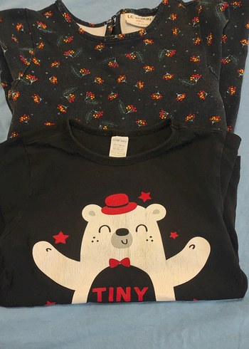 Kız Çocuk Siyah Uzun Kollu Baskılı Tişört - Görsel 5