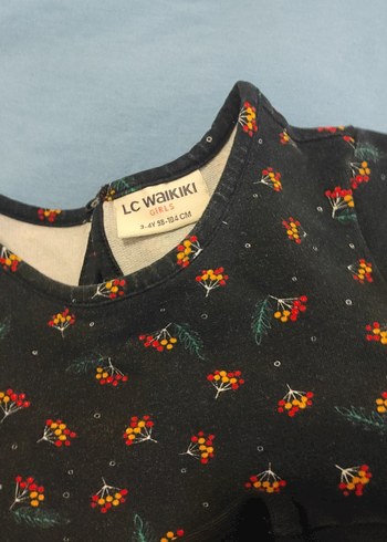 Kız Çocuk Siyah Uzun Kollu Baskılı Tişört - Görsel 4