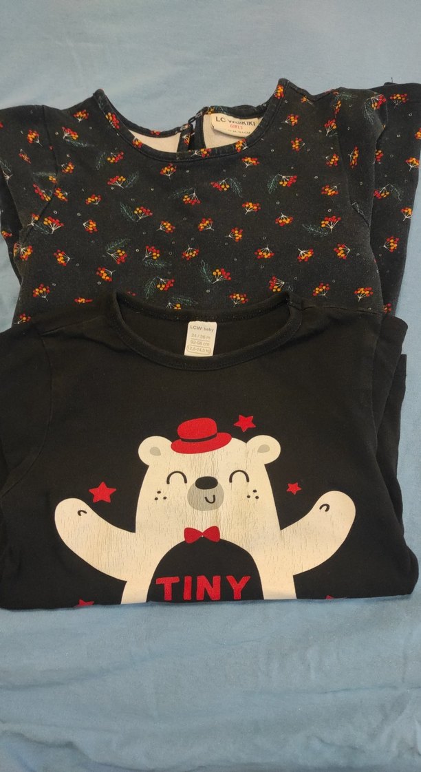 Kız Çocuk Siyah Uzun Kollu Baskılı Tişört - Görsel 5