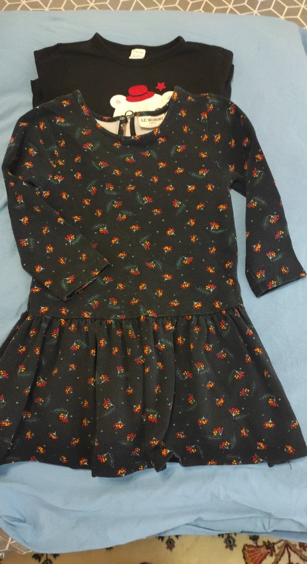 Kız Çocuk Siyah Uzun Kollu Baskılı Tişört - Görsel 3