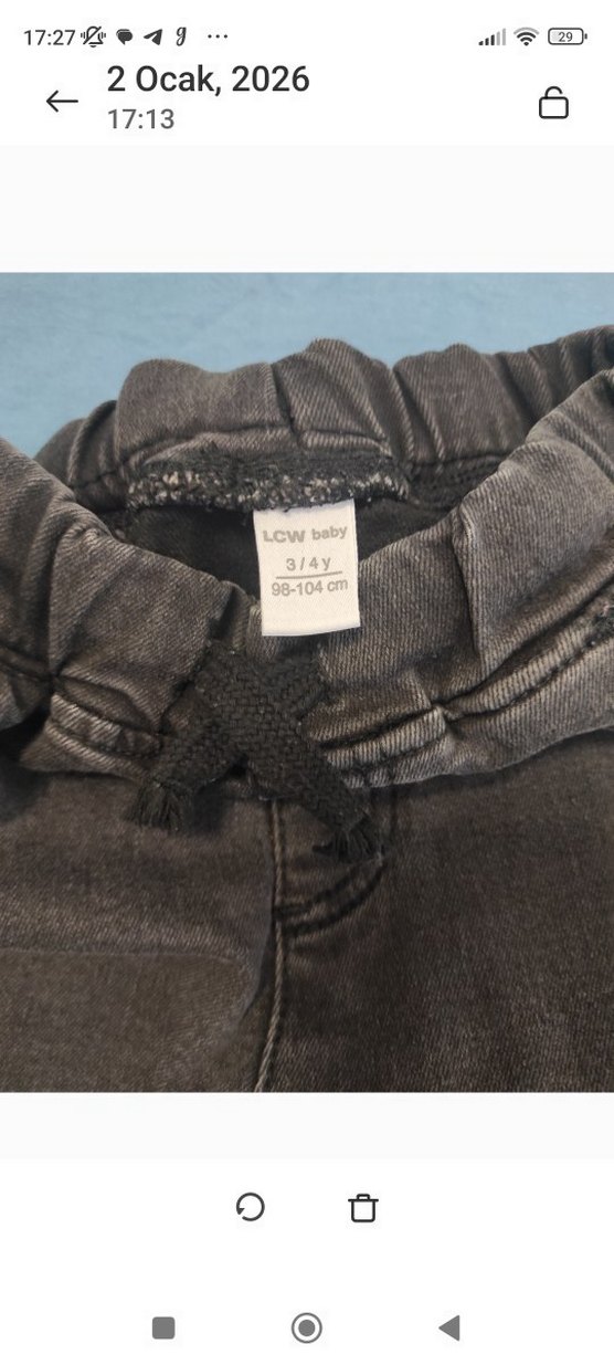 Erkek Çocuk Gri Bol Kesim Kot Pantolon - Görsel 2