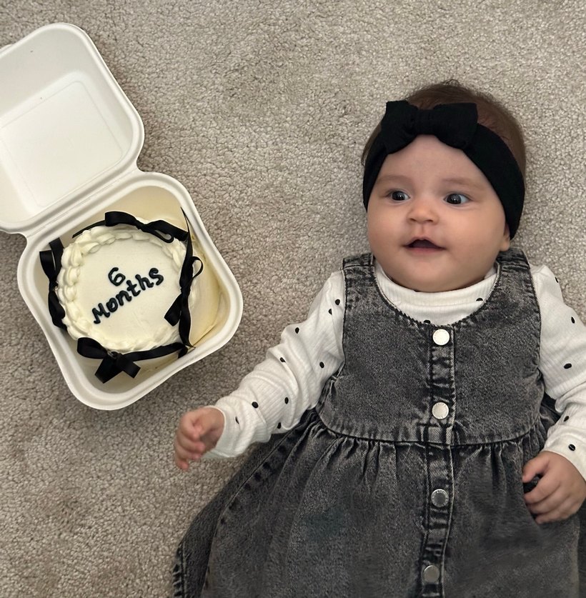 Gri Bebek Kız Elbise Takımı, Uzun Kollu, - Görsel 3