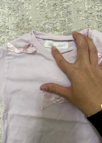 Kız Çocuk Gri Kısa Kollu Tişört - Görsel 2