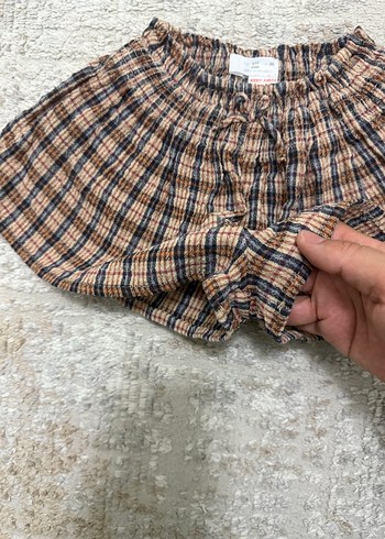 Piliseli Bağcıklı Mini Şort - Görsel 2