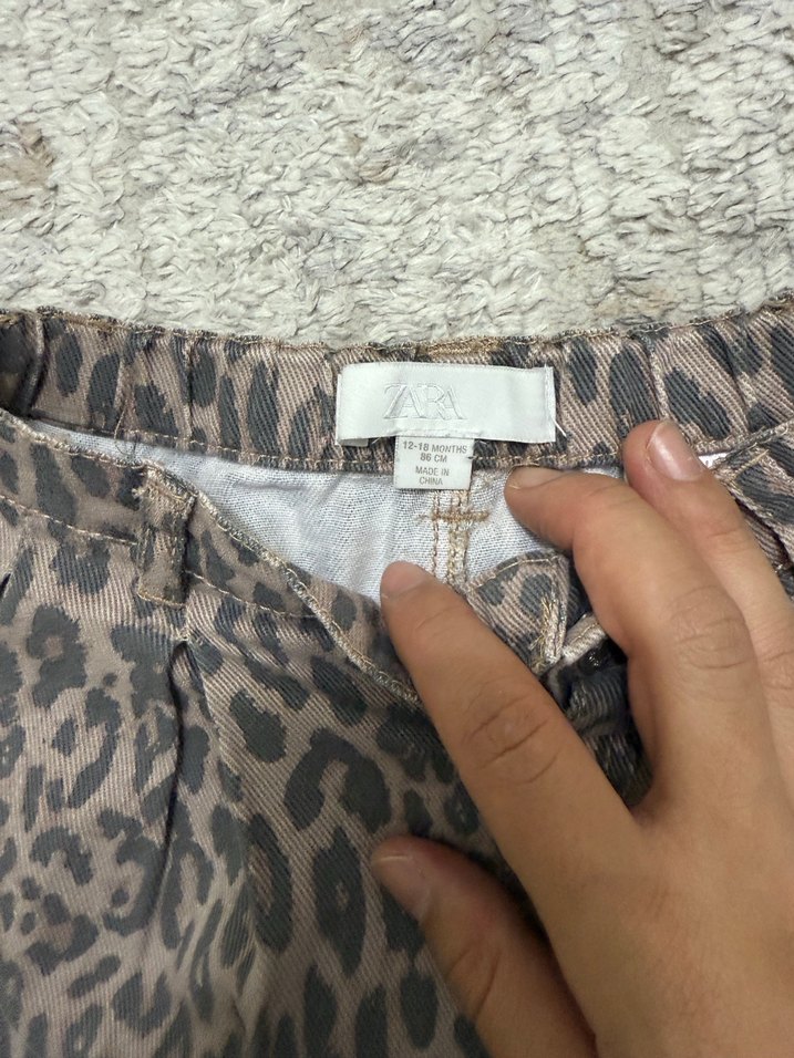 Kız Çocuk Leopar Desenli Bej Etek - Görsel 2