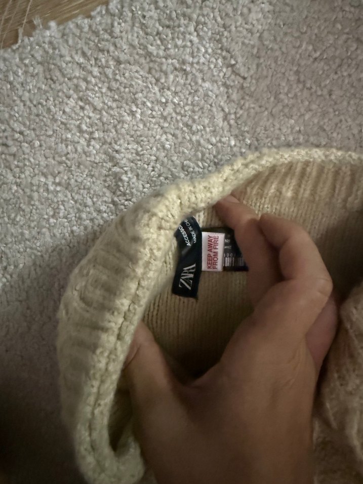 Nakışlı Beyaz Örgü Bere ve Boyunluk Seti - Görsel 3