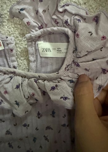 Kız Çocuk Mor Fırfırlı Kısa Kollu Gömlek - Görsel 2