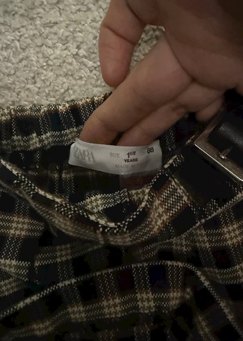 Kemerli Kahverengi Ekose Mini Etek Kiz çocuk - Görsel 5