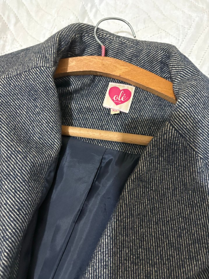 Koton Tek Düğmeli Gri Kaban - Görsel 3