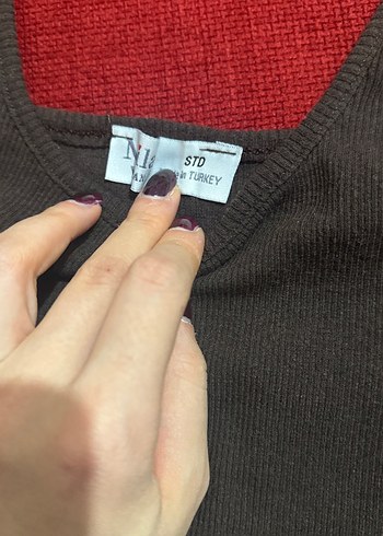 Kahverengi Kadın Basic Crop Top - Görsel 2