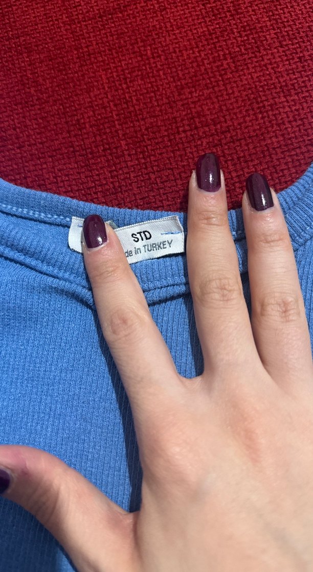 Mavi Kız Askılı Crop Top - Görsel 2