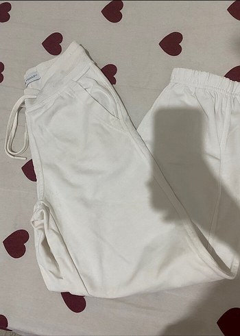 BERSHKA beyaz eşofman - Görsel 6