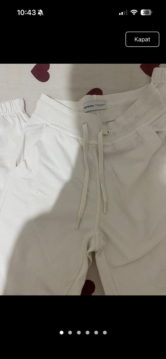 BERSHKA beyaz eşofman - Görsel 3