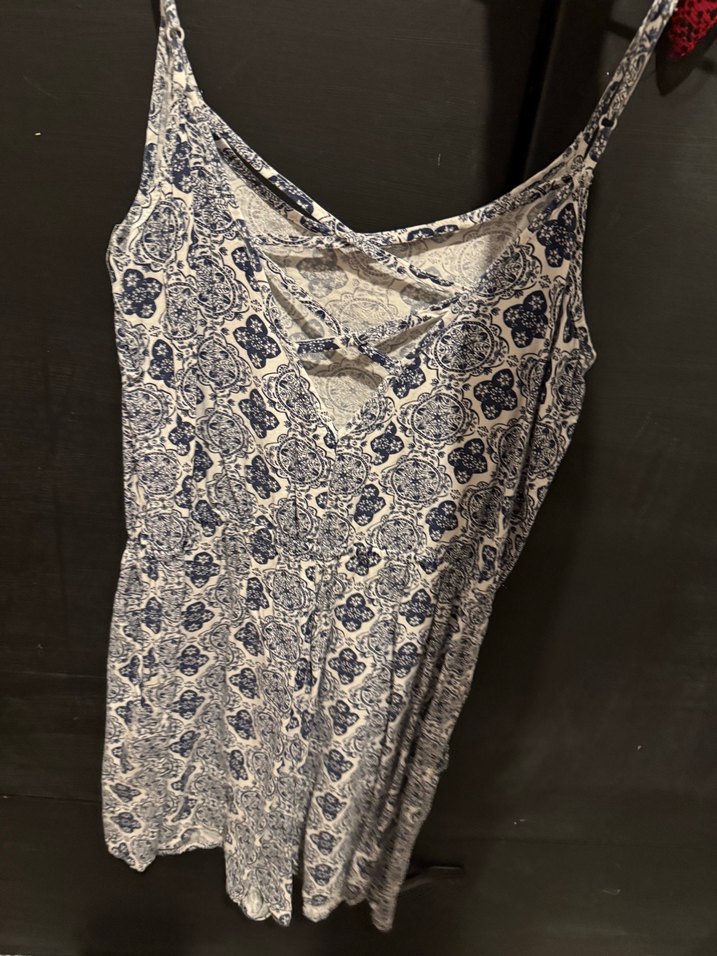 Kadın Beyaz Desenli İnce Askılı Tulum - Görsel 2