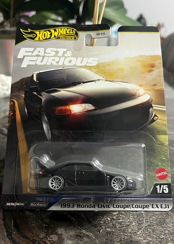 Hot Wheels 1993 Siyah Honda Civic Coupe Oyuncak Araba - Görsel 2