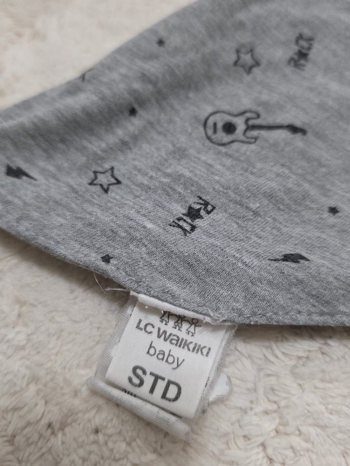 Gri Desenli Bebek Önlüğü 2'li Set - Görsel 4