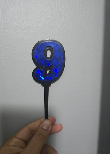  Renkli Mavi 9 Rakamlı doğum günü süsü