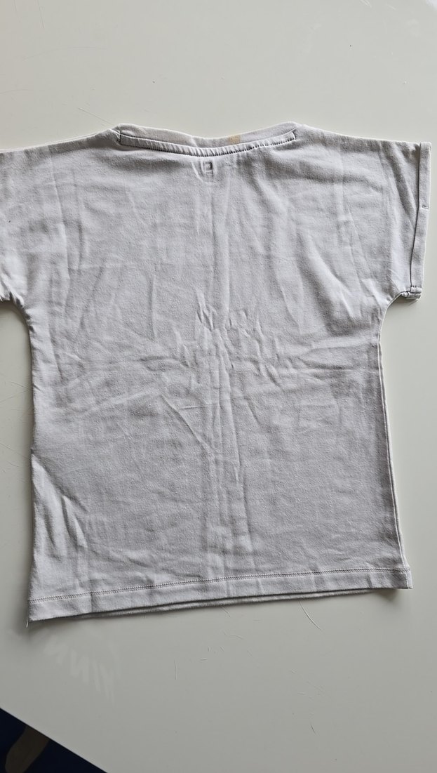 Kız Çocuk Gri Baskılı Kısa Kollu Tişört - Görsel 5