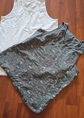 Gri Desensiz ve Desenli Çocuk Atletleri - Görsel 4