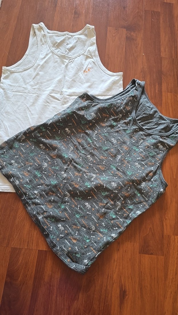 Gri Desensiz ve Desenli Çocuk Atletleri - Görsel 4