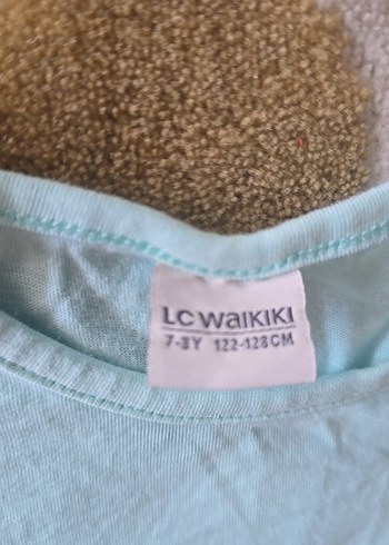 Kız Çocuk Turkuaz Pamuklu Baskılı Tişört - Görsel 3