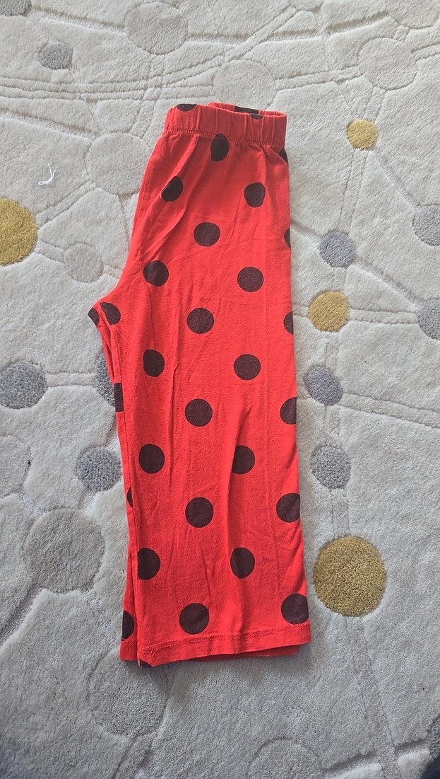 Kırmızı Puantiyeli Kız pijama alt - Görsel 3