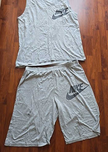 Gri Erkek Kolsuz Şortlu Pijama Takımı
