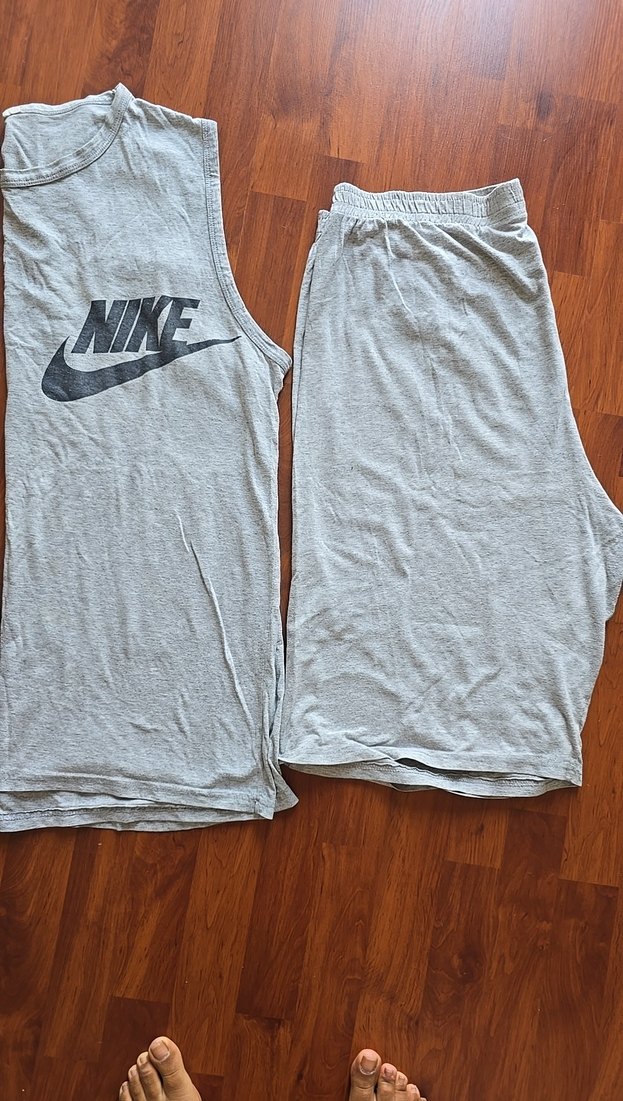 Gri Erkek Kolsuz Şortlu Pijama Takımı - Görsel 4