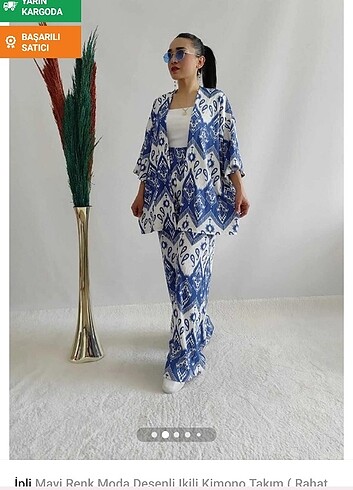 Mavi beyaz kimono takim