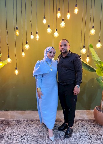 40 Beden bebe mavisi abiye