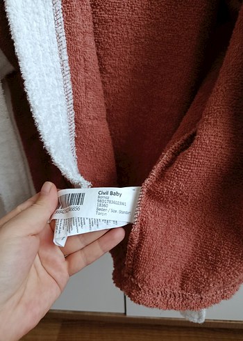 Çocuk Kahverengi Kapüşonlu Bornoz - Görsel 3