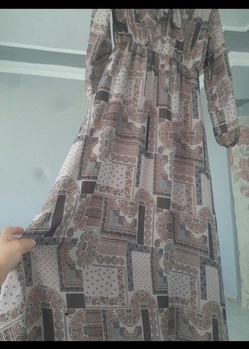 Diğer Bohem Tarz Uzun Yılan Desenli Elbise