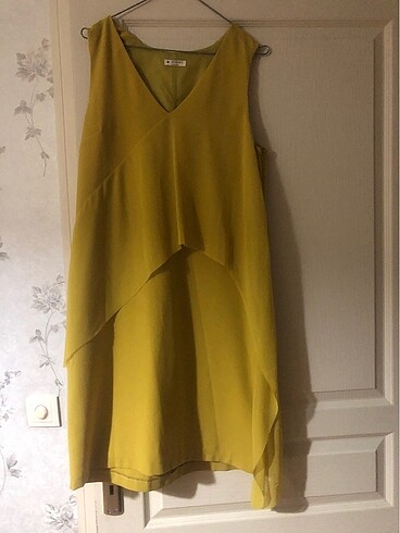 Journey Yazlık kolsuz elbise önünde ince krep kumaş üzerine şifon elbise