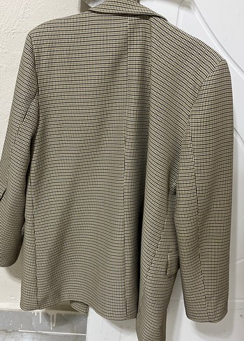 Trendyol & Milla Düğmeli Bej Kareli Midi Blazer