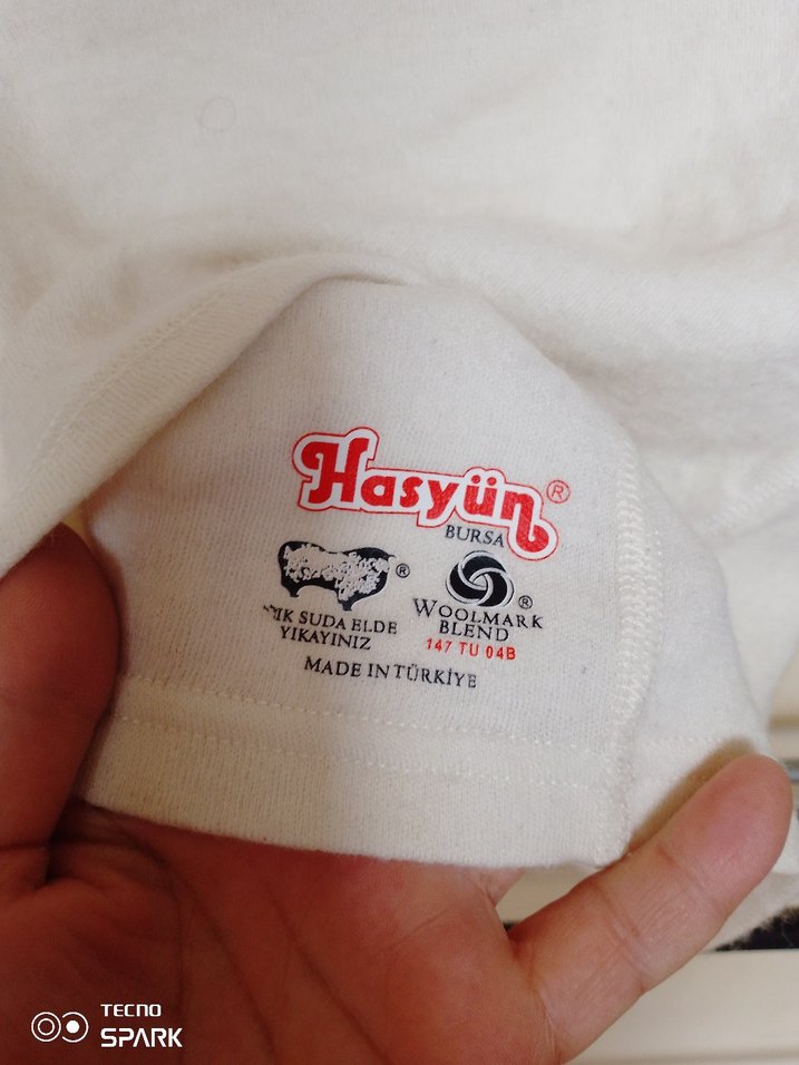 Beyaz Kısa Kollu Çocuk Atlet has yün marka - Görsel 2